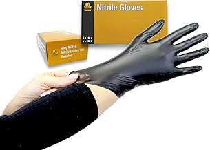 King Midas Nitrile Gloves- Box of 100, Powder Free, Latex Free (Extra Large, Black)