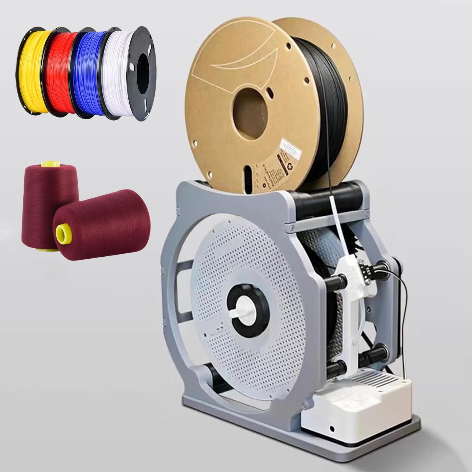 SXDMOUBK Electric Spool Rewinder, 3D Filament Respooler with Smart Start/Stop for 1kg Spools - Universal Wire and Welding Thread Winder for 3D Printing and Textile Projects