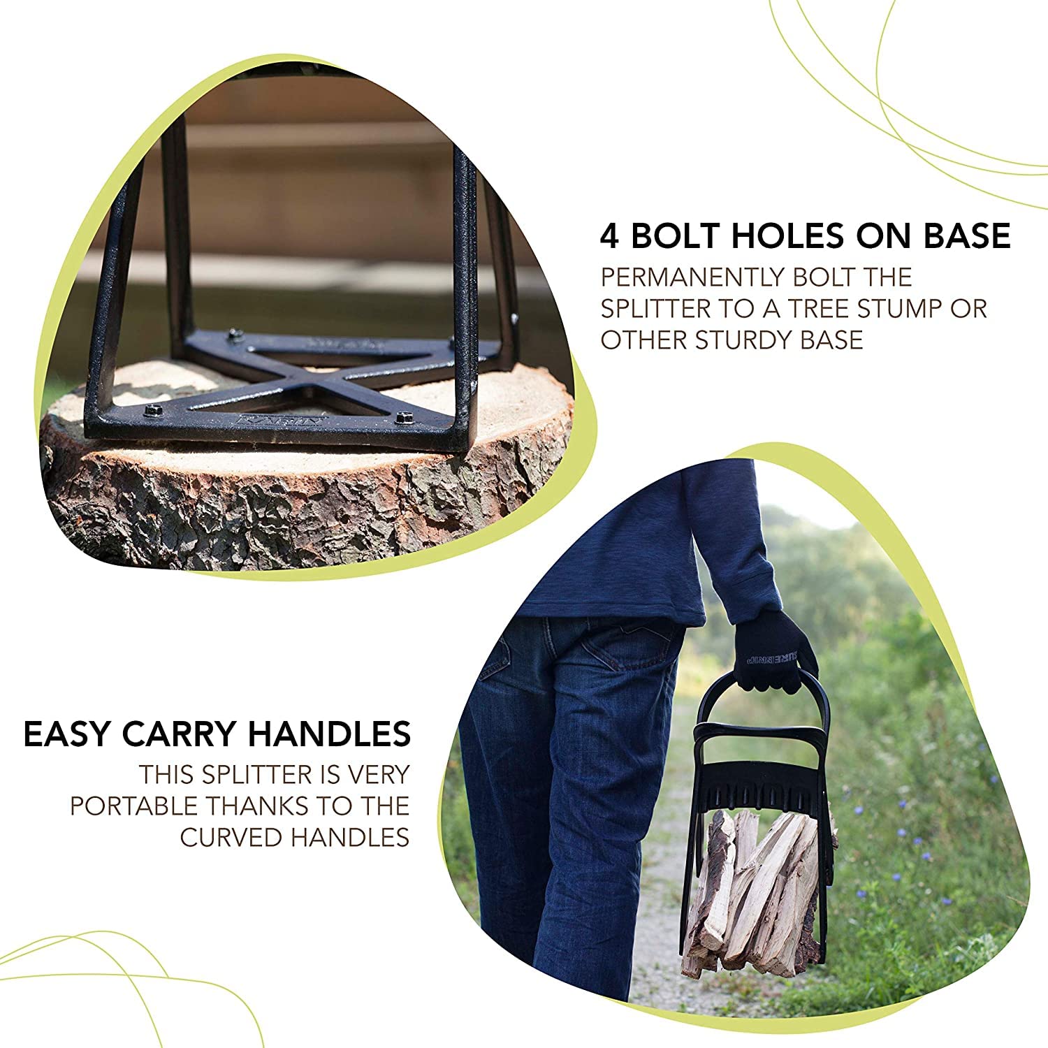 Divisor de Madera, Herramienta Manual para Partir Madera con Base en Forma de X, cuña para Partir Troncos de Acero para el hogar, Campamento, Hoguera, Chimenea