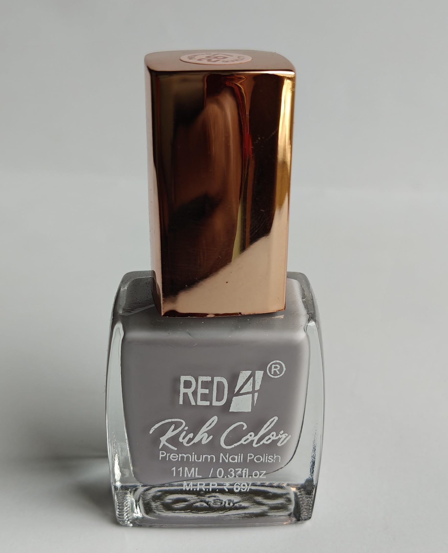 Red4 Nail Paint | Metallic Grey with Vagag Quick Dry Formula | One Stroke Coverage | No UV Damage (Silver)-image-26