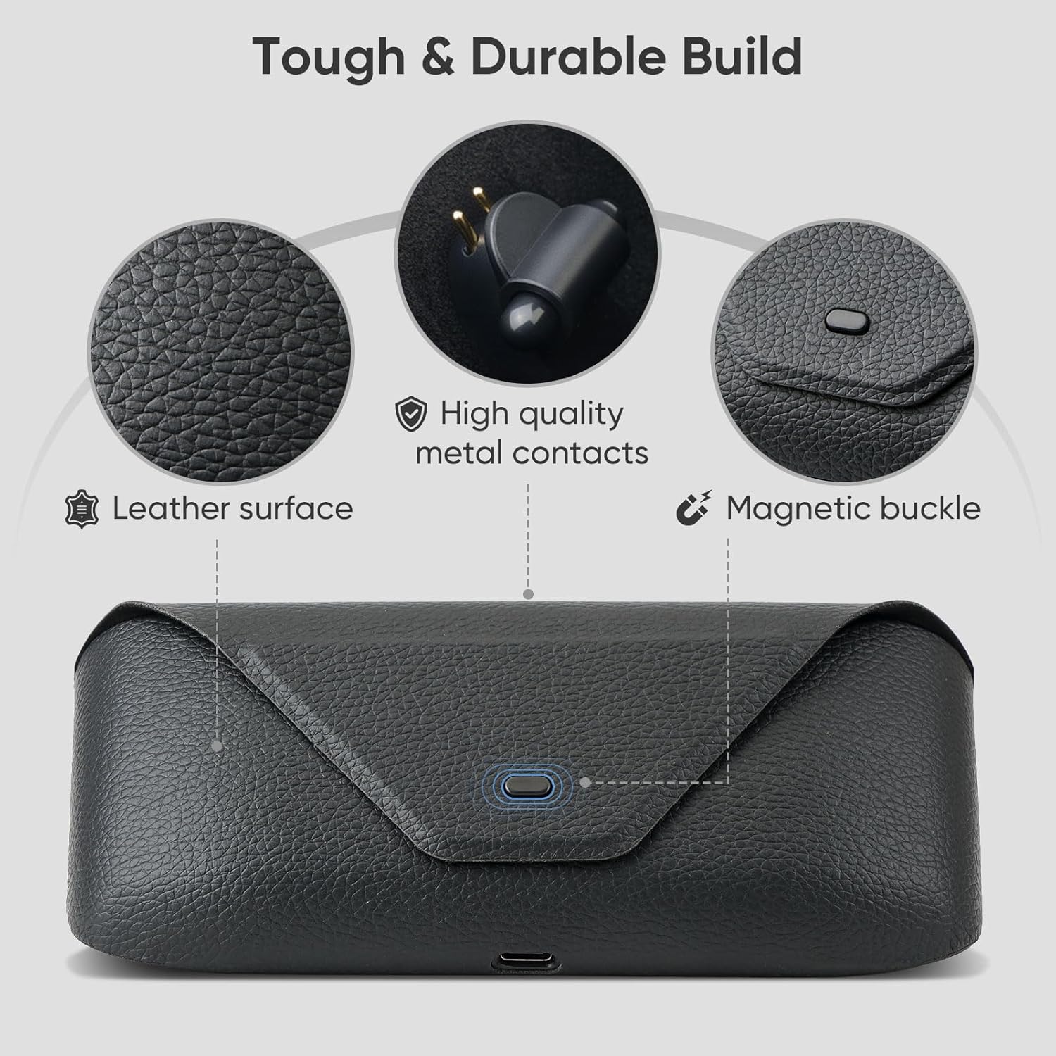 Portable Charging Case for Ray-Ban Meta Headliner/Skyler/Wayfarer & Oakley Meta HSTN, Smart Glasses Replacement Charger Dock with LED Indicator