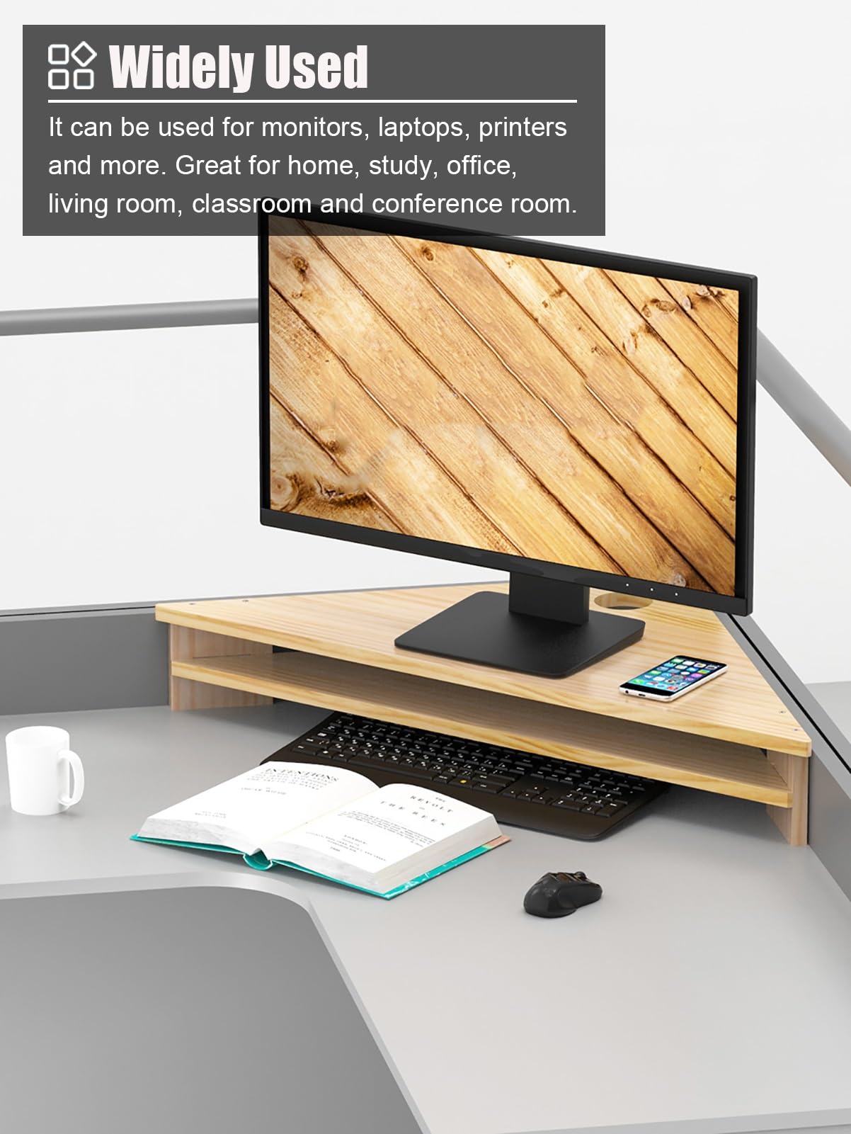 supporto da scrivania per computer, Supporto for monitor angolare a 2 livelli