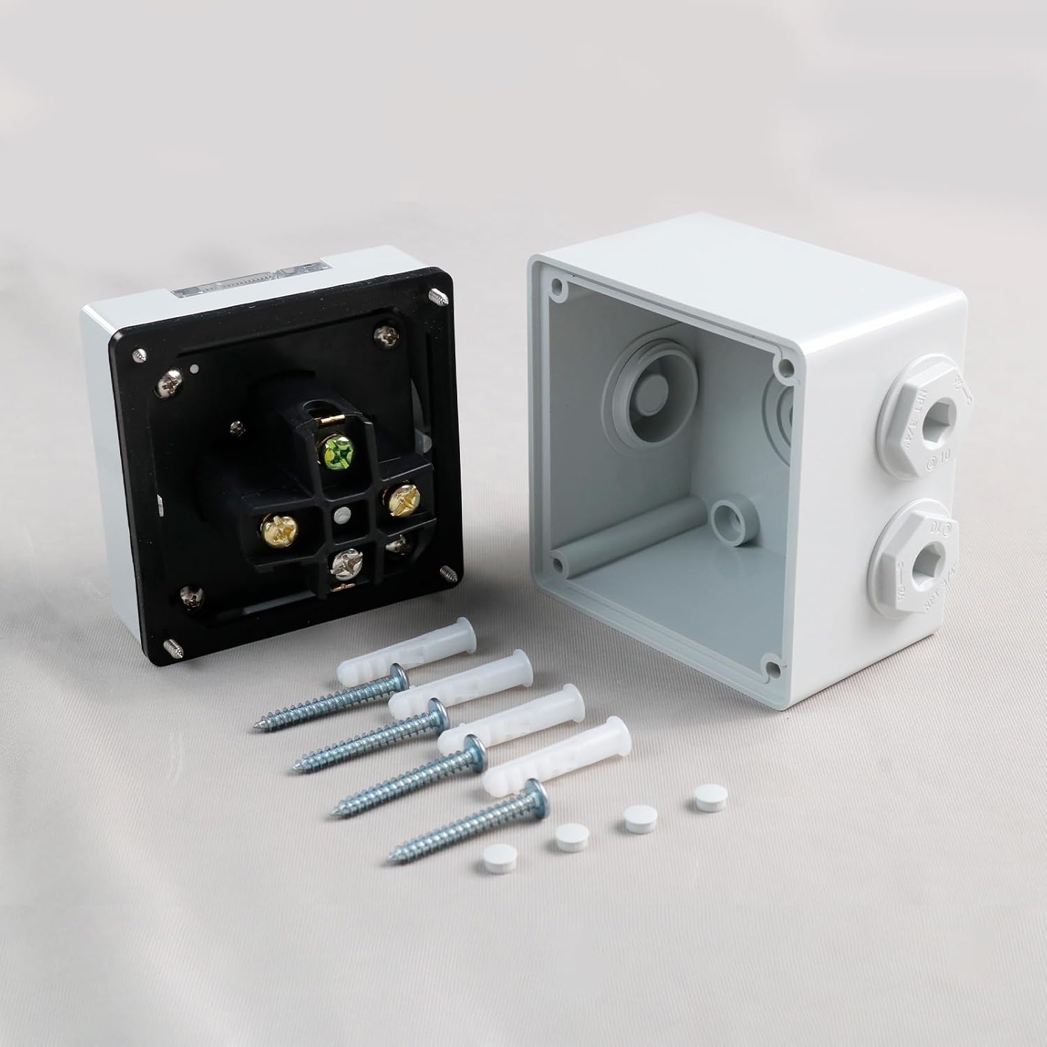 14-50R RV Power Outlet Box, NEMA 14-50R Power Outlet Receptacle, 50Amps 125/250Volt Receptacle, Weatherproof Outdoor Electrical Power Box for Campers/Trailers - ETL Listed.(14-50R)