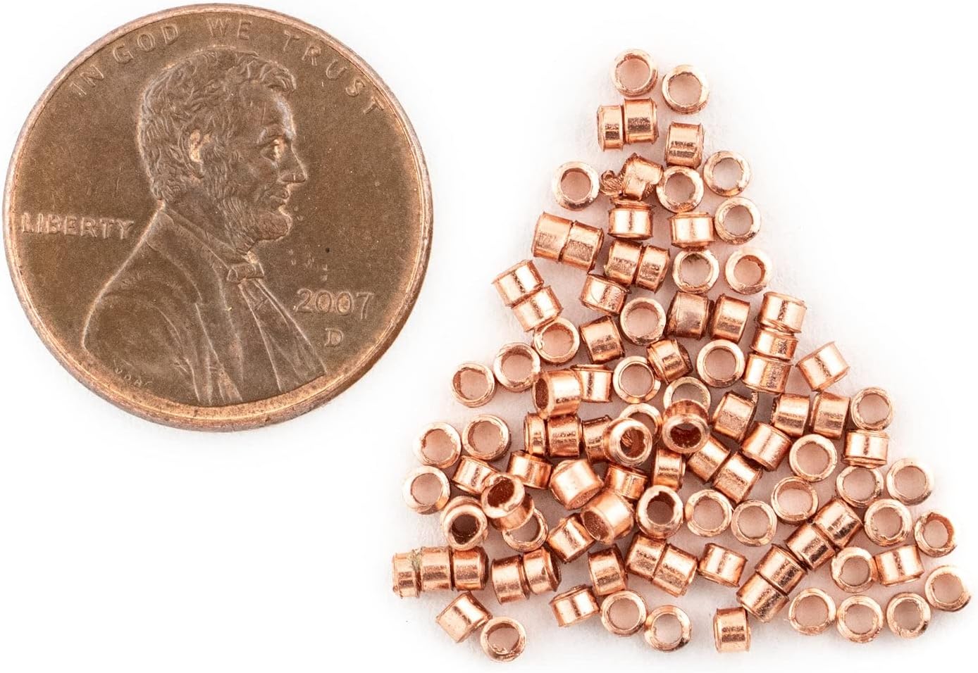 The Bead Chest Copper Tube Crimp Beads (1.5mm, Set of 100)
