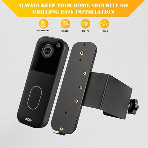 Miniatura 4 de Blink - Soporte para timbre de video, soporte de puerta antirrobo, instalación sin taladro, color negro