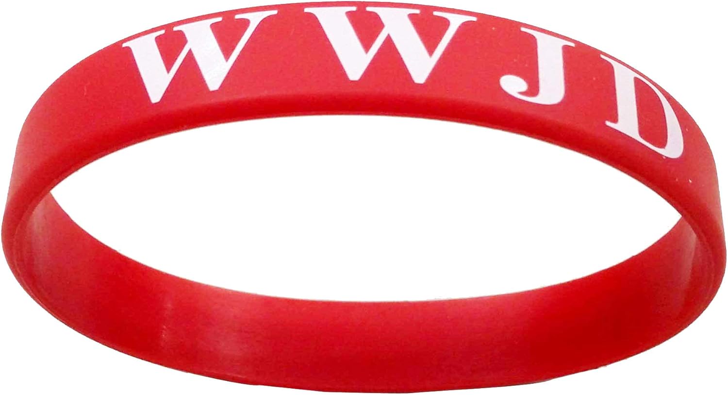 FixtureDisplays® Red Silicone Wristband Bracelet WWJD Christian Gift Bracelet What Would Jesus Do 100780-RED-NEW-4PK-2D
