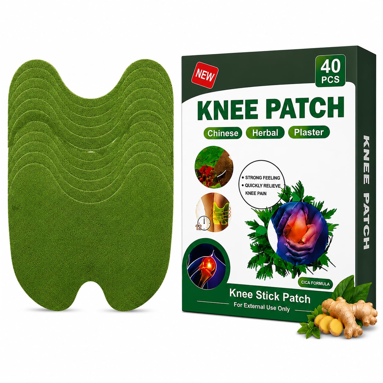 Self Heating Knee Comfort Patch Set 40 PCS | Wormwood Herbal Patches for Warm Therapy, Joint Care and Daily Mobility Support-image-13