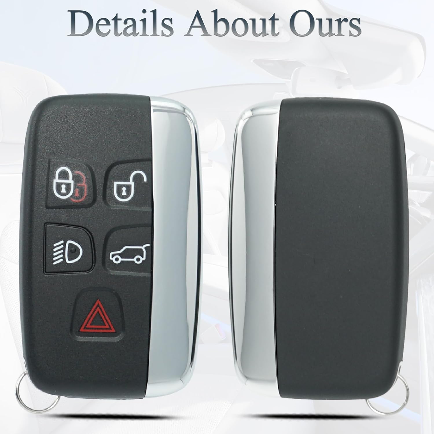 SUPALAND Key Fob Keyless Entry Fits for Land Rover Discovery LR2 LR4 Range Rover Evoque Sport Smart Remote Control 2011-2017 Jaguar F-Type XE XF XJ (KOBJTF10A) with Emergency Key