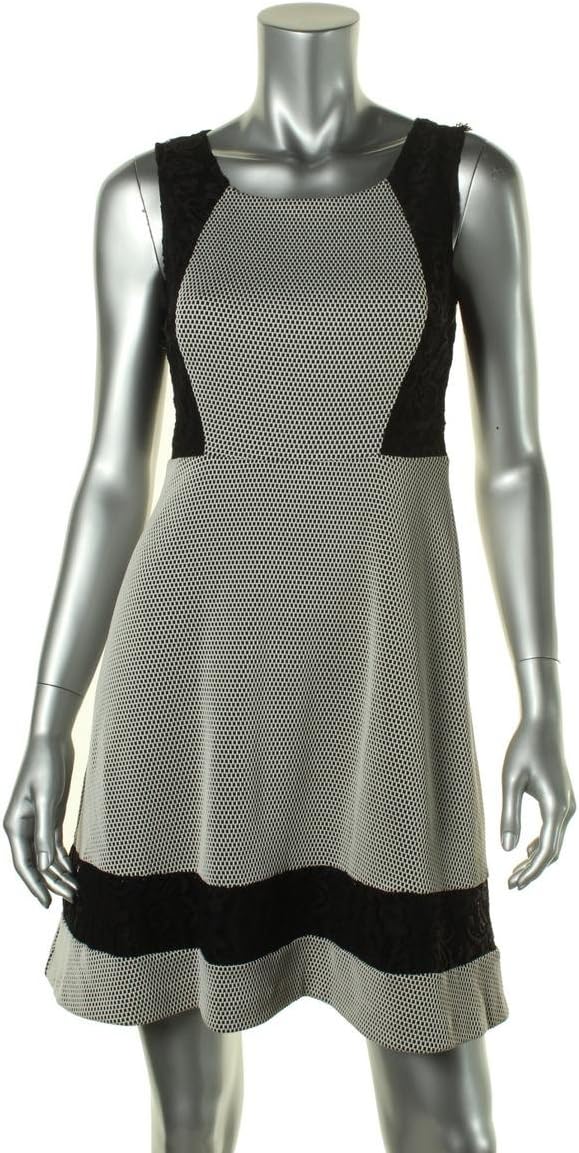 Jessica Simpson Women's Sleeveless Texture Knit Fit and Flare Dress