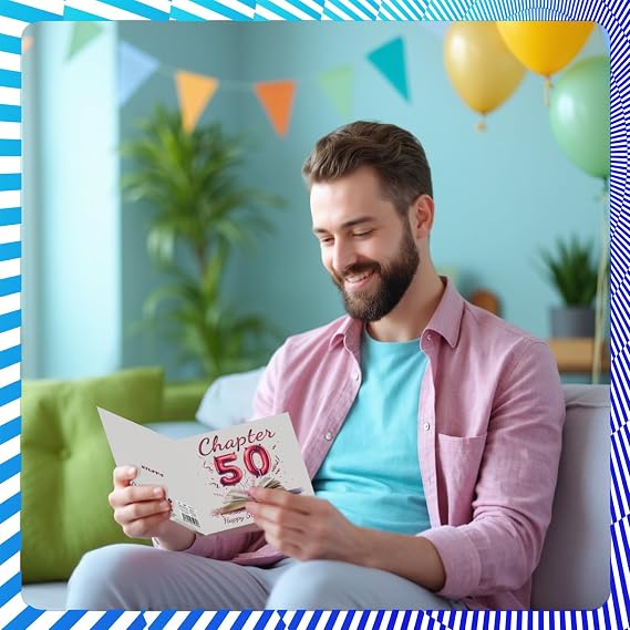 Stuff4 50歳の誕生日カード レディース メンズ - 別の章の始まり - 50歳の女性 男性 兄弟 乳母 いとこ おばあちゃんの誕生日カード 5.7インチ 誕生日グリーティングカード
