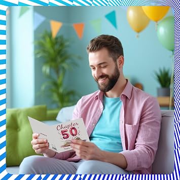 Stuff4 50歳の誕生日カード レディース メンズ - 別の章の始まり - 50歳の女性 男性 兄弟 乳母 いとこ おばあちゃんの誕生日カード 5.7インチ 誕生日グリーティングカード