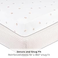 Vista 4 de Ely's & Co. Pack and Play - Juego de sábanas para cuna/mini-portátil, juego de 2 sábanas ajustables para patio de juegos compatibles con Graco Pack