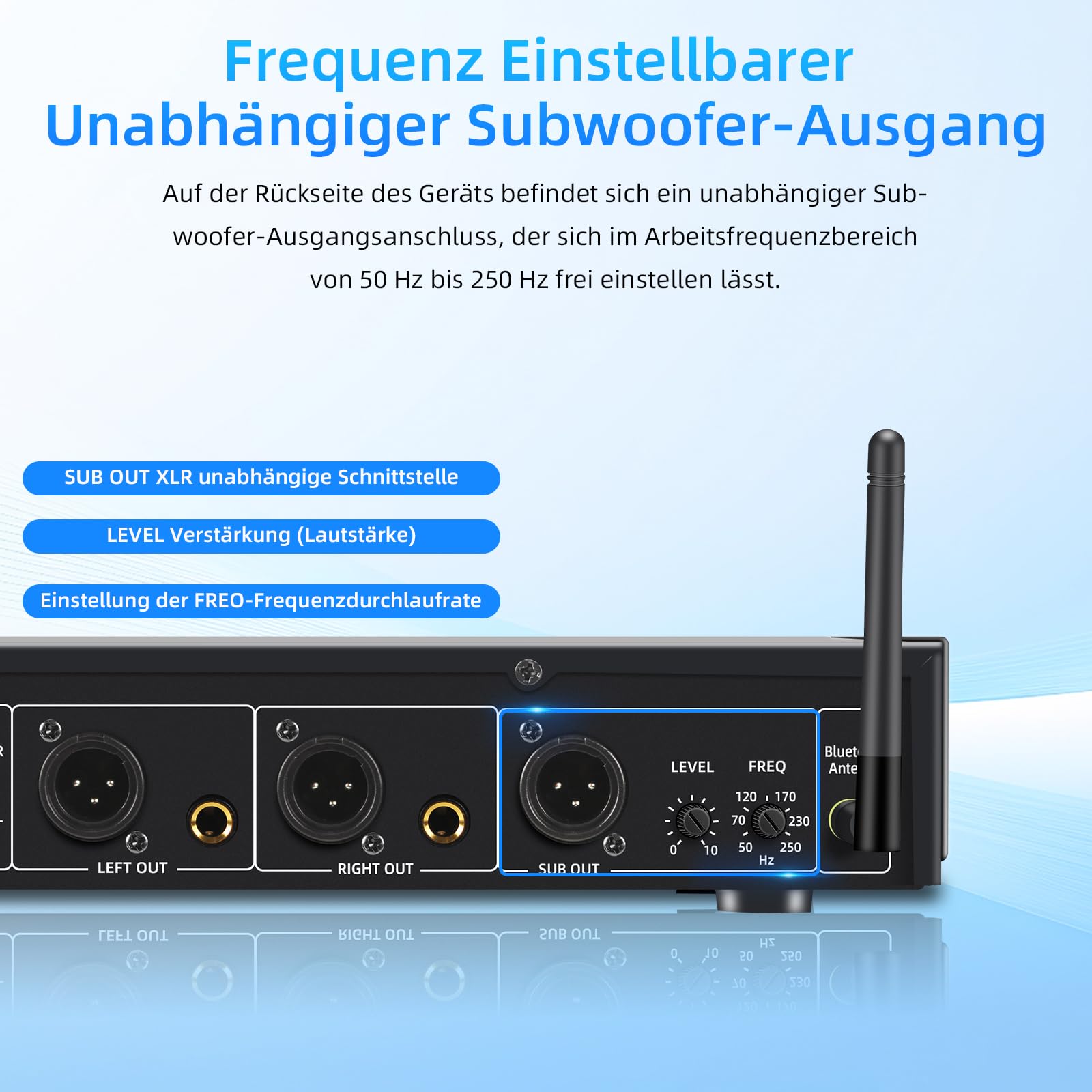 31-Band Digital Equalizer,LED-Musikspektrumanzeige,Stereo Dual-Channel mit 10 voreingestellten Modi,Bluetooth & USB,Noise-Canceling Funktion,Ideal für Zuhause,Partys und Bühnenauftritte EQ556