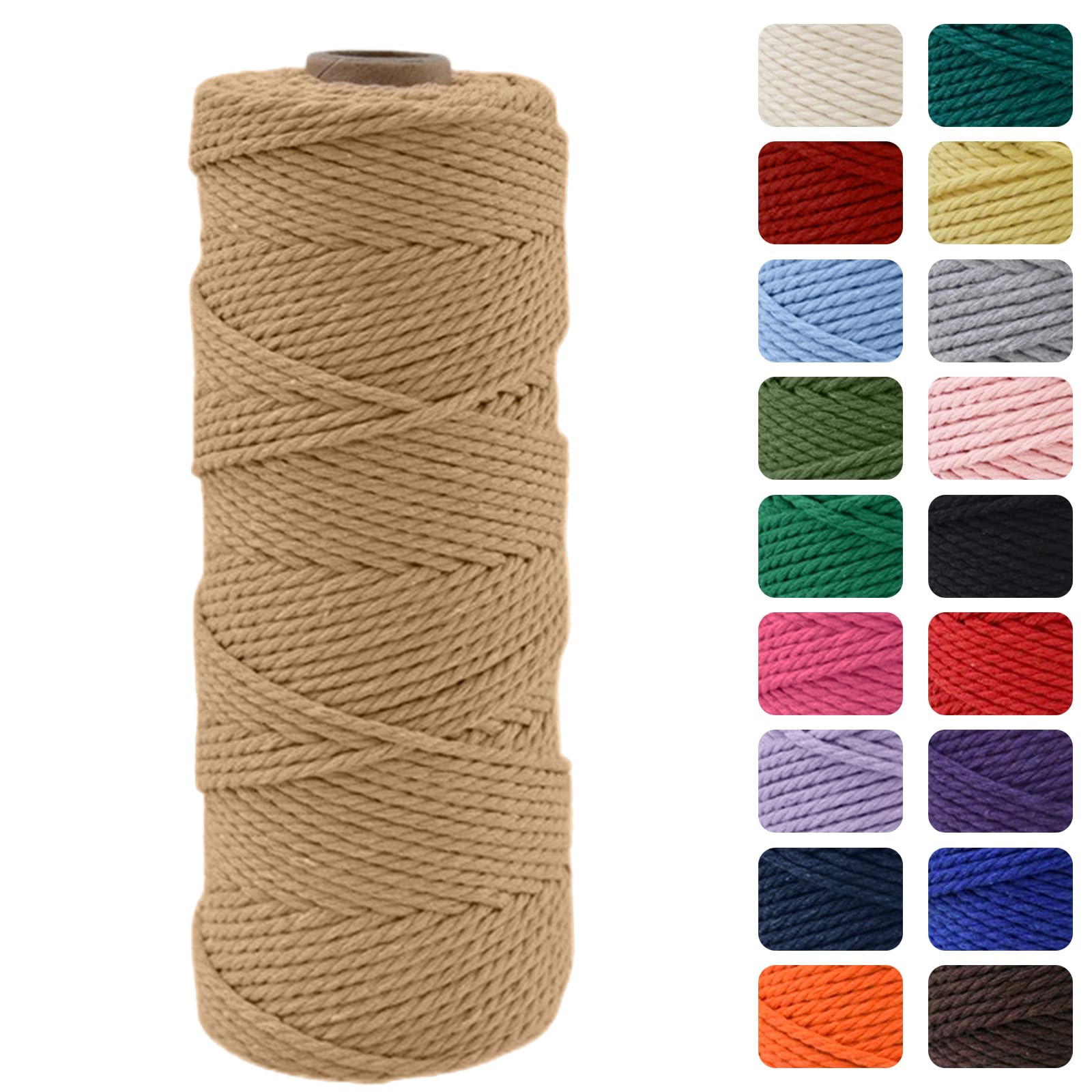 MOMAHUA 2MM Macrame Cord Rope 100m Hemp Rope Chemical Free Rope for DIY Crafts,Home Decor and Gift Wrapping,Christmas Wedding Decors — image 1