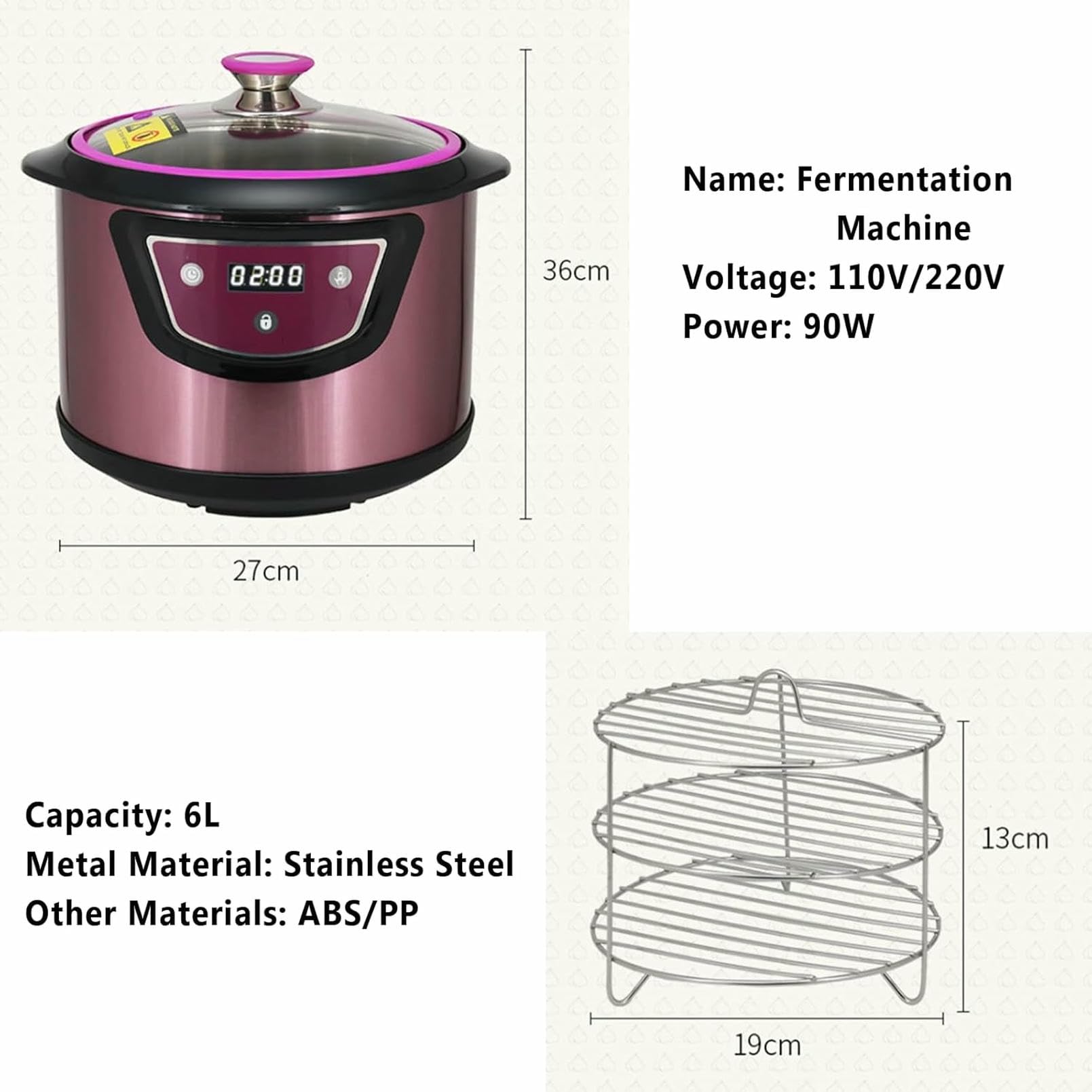 6L Fermentor Do Czarnego Czosnku Elektryczna Inteligentna Maszyna Do Fermentacji Automatyczny Garnek Zymosis Natto Ekspres Do Jogurtu
