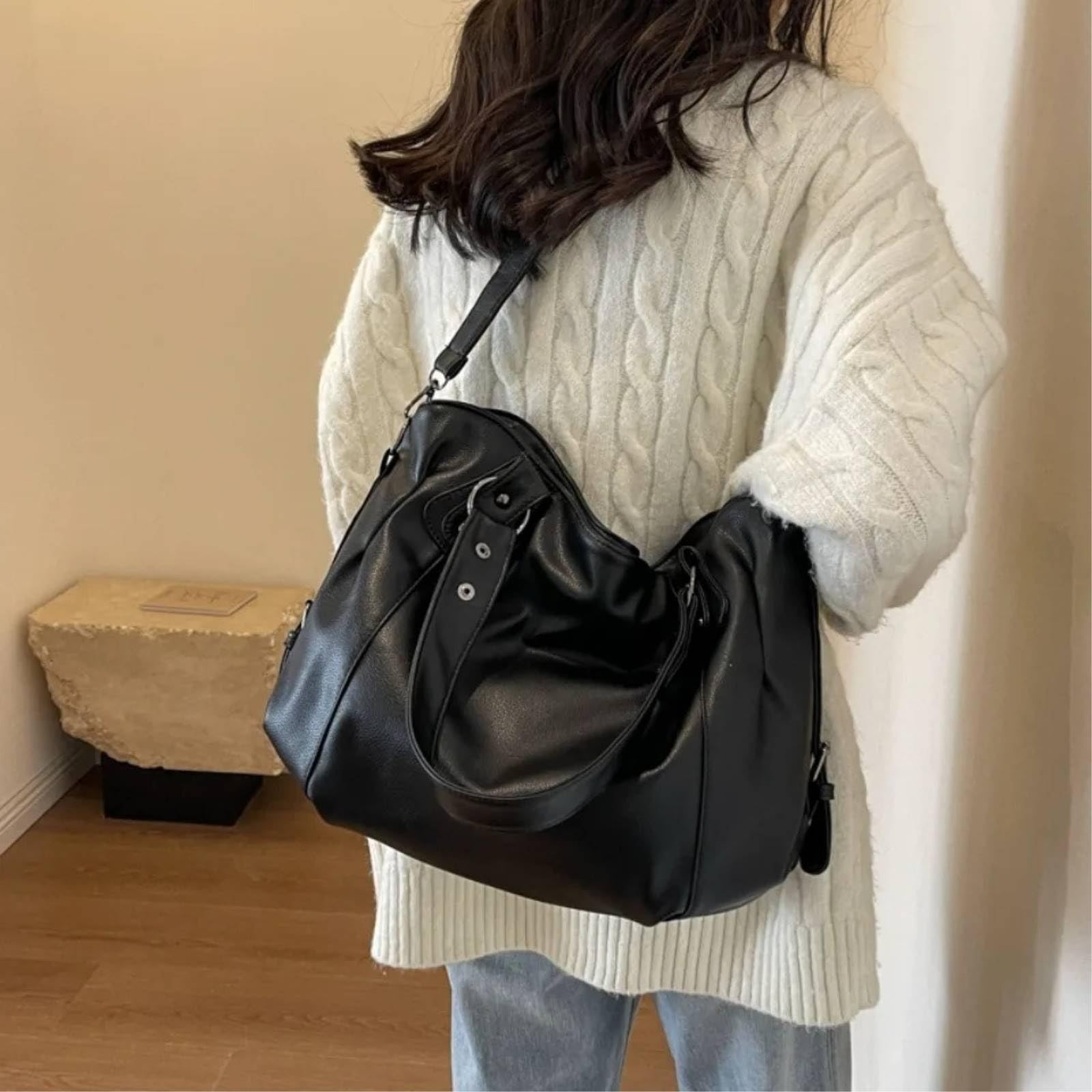 Bolsos de Mujer Bolso Hombro Suave Gran Capacidad para Mujeres con Cierre Cremallera