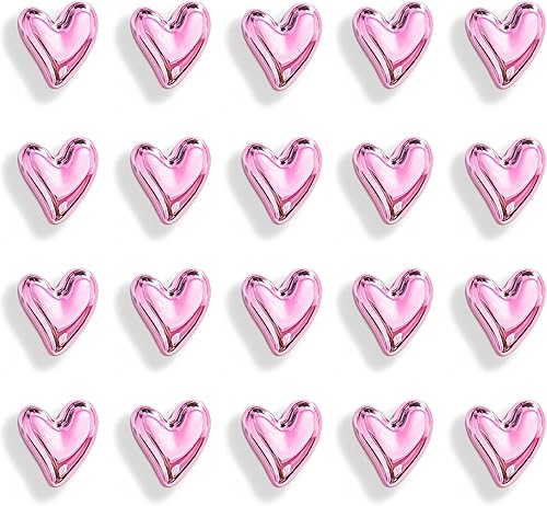 Miniatura 68 de 20 imanes dorados para refrigerador, lindo corazón de amor, imanes decorativos plateados para nevera, juego de imanes de cocina para el hogar