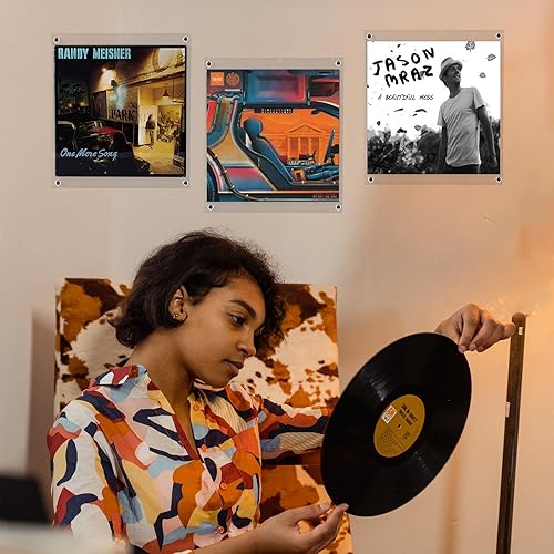 Miniatura 5 de Antilope Marco doble para álbum de vinilo para montaje en pared, acrílico transparente flotante, sin marco, 12.5 x 12.5 pulgadas, doble LPs, portada