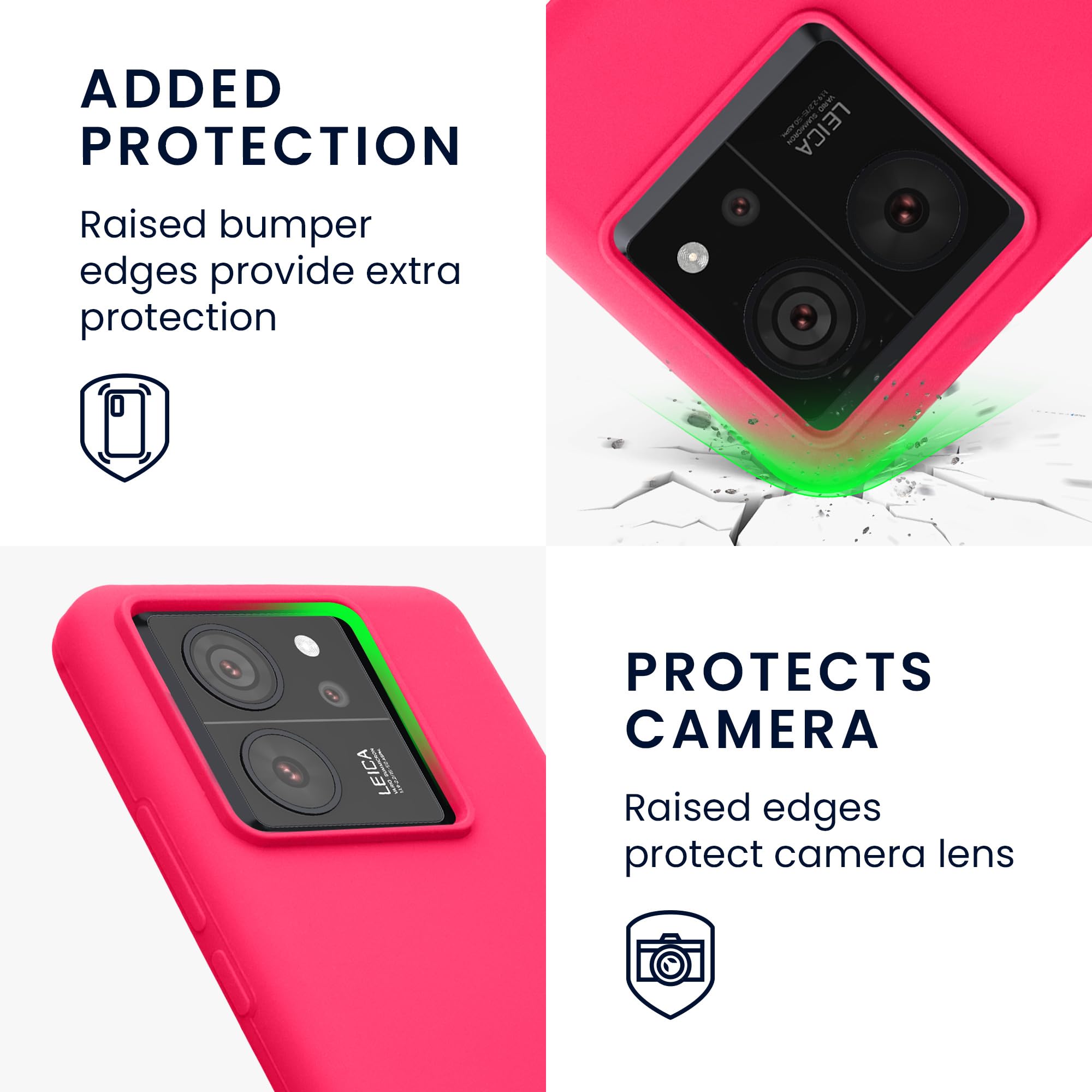 kwmobile Cover per Xiaomi 13T / 13T Pro Custodia - Back Case per Smartphone in Silicone TPU - Protezione Gommata - rosa shocking