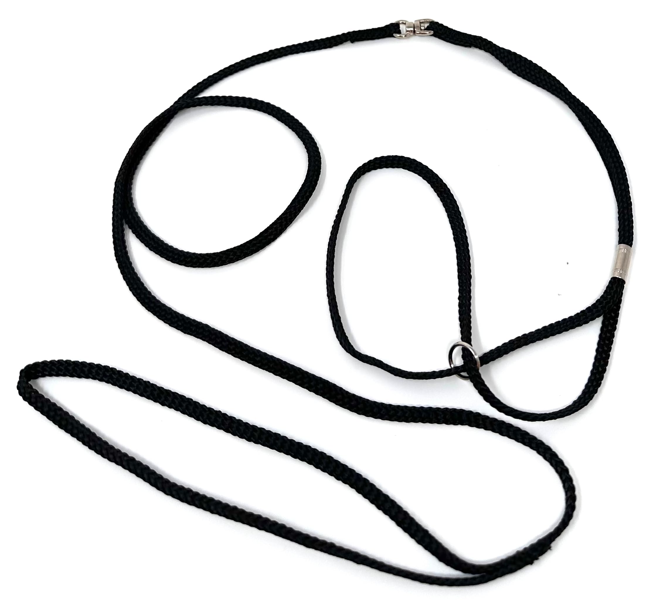 ShowLeine Demonstration Lead for Dog Show Lead Nylon for Small Medium and Large Dogs Black 5 mm x 120 cm