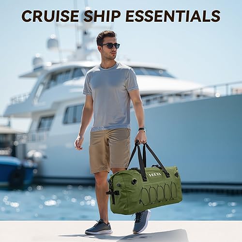 Miniatura 7 de HEETA Bolsa de lona impermeable para motocicleta, mochila seca para motocicleta, 60L80L, extra grande, bolsas de viaje con correas y asas para