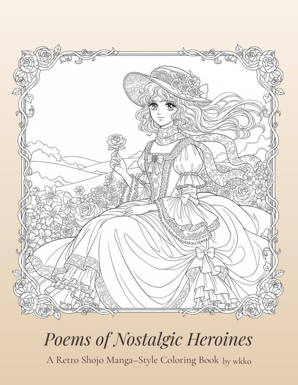 Poems of Nostalgic Heroines: A Retro Shojo Manga–Style Coloring Book