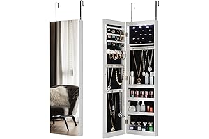 Mirror with Jewelry Storage & 5 LED Lights