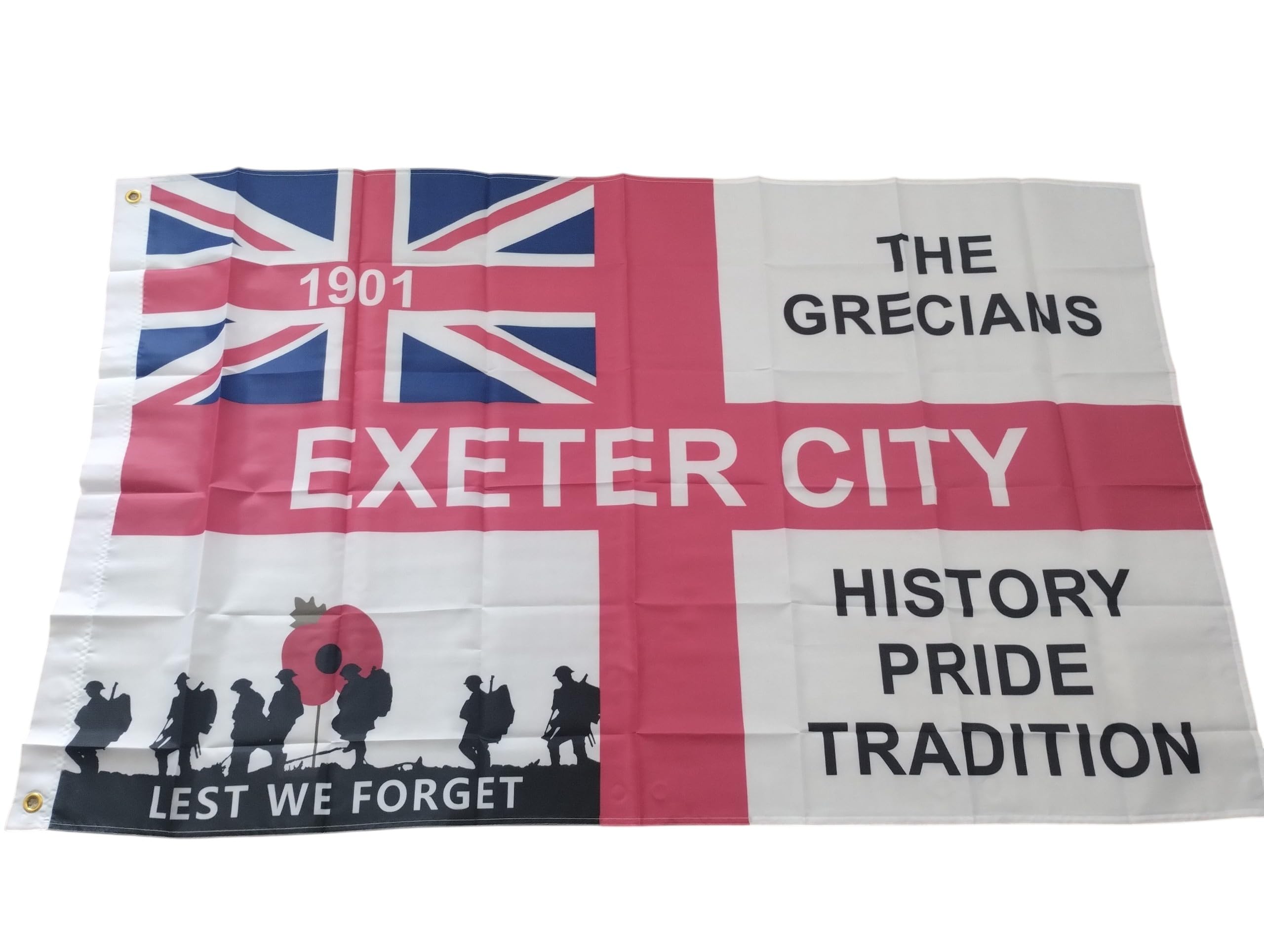 Exeter City Red/What/Black Fc Colours Flag 5 X 3