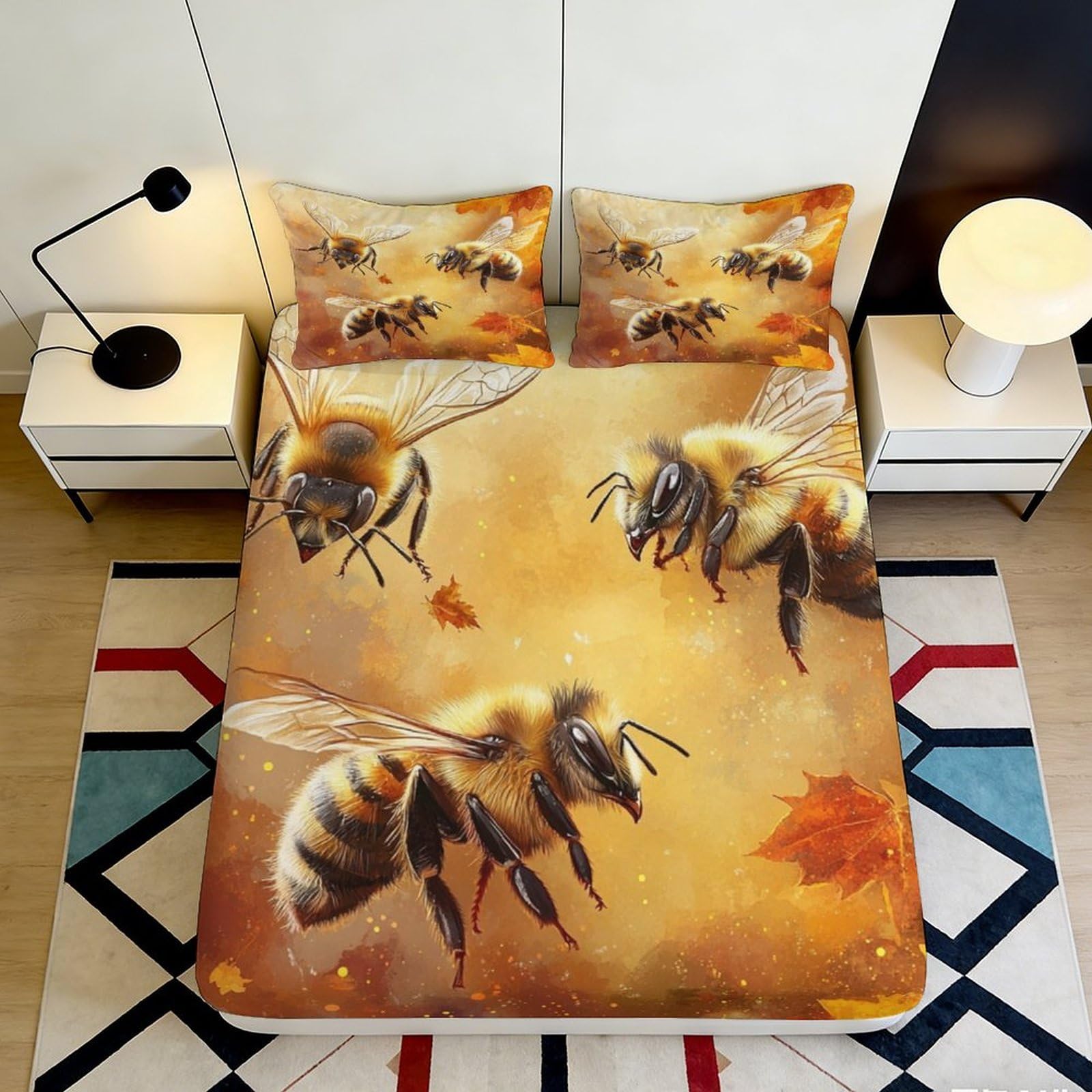 3D Printed Jungle Animal Fitted Sheet Microfiber Deep Pocket Bedroom Bedding Non-Slip Full Wrap Jungle Mattress Fitted Cover for All Ages 120x200x25cm