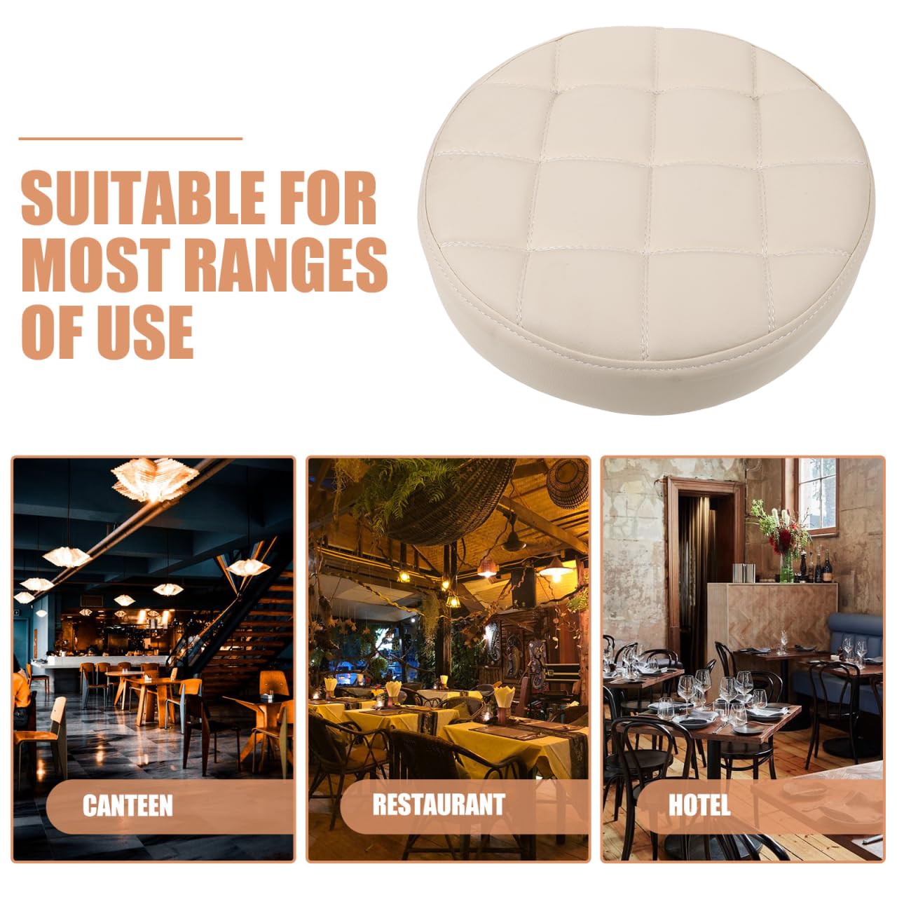 PRETYZOOM Coussin De Siège Rond en PU 12.60X12.60X2.95 Pouces Remplacement pour Tabouret De Bar Confortable Usage Restaurant Et Maison