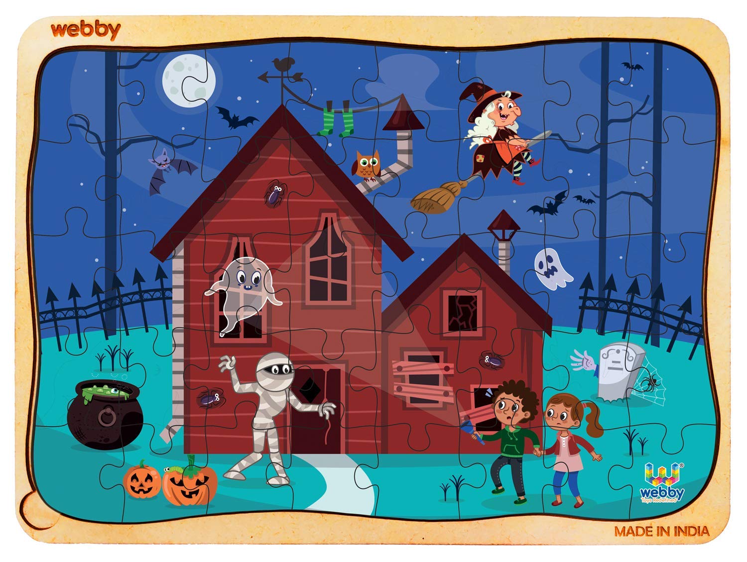 Webby Haunted House Wooden Jigsaw Puzzle, 40Pcs - Kids (B08BD2Z5G2) Amazon Price History, Amazon Price Tracker