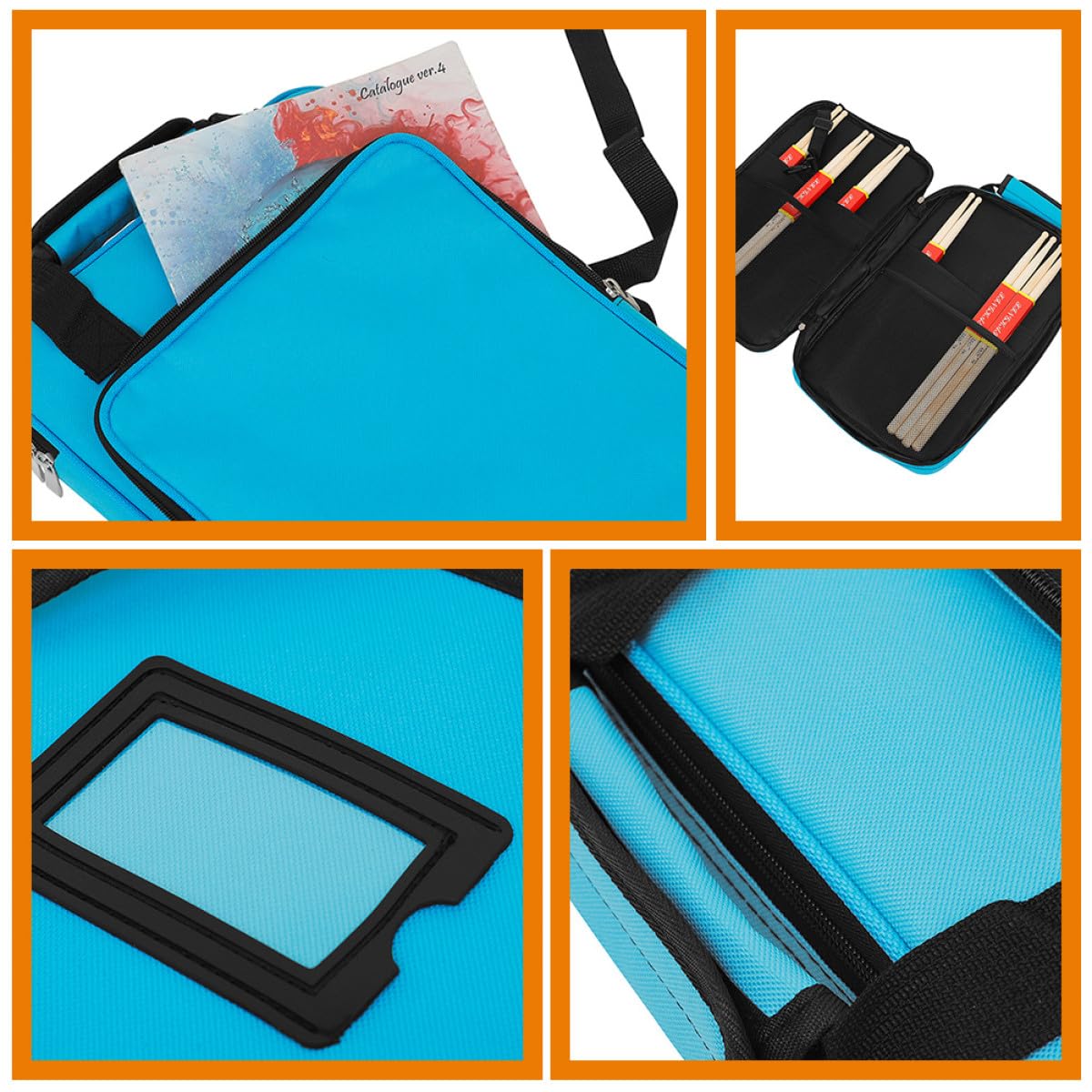 POPETPOP Borsa Porta Bacchette per Batteria Oxford Tracolla e Manici Comodi, Custodia Compatta per Drumstick per Musicisti in Movimento