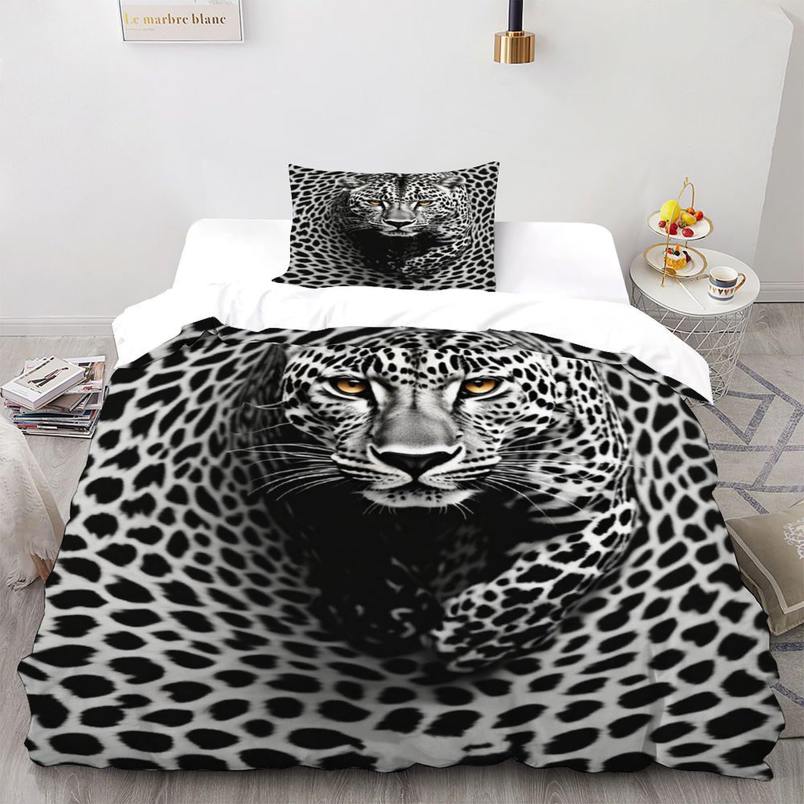 Parure de couette cheetah animaux sauvages microfibre pour des nuits sereines