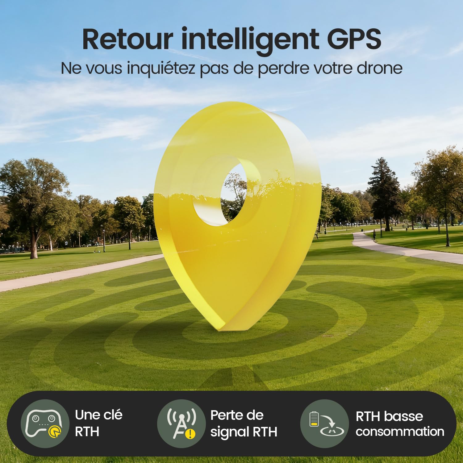 Holy Stone HS175G Drone GPS 8K EIS, Quadricoptère Pliable FPV pour Adultes Débutants, Moteur sans Balais, Suivez-Moi, Vol Circulaire, Maintien d'Altitude, Vol de 60 Minutes, Moins de 249g, C0