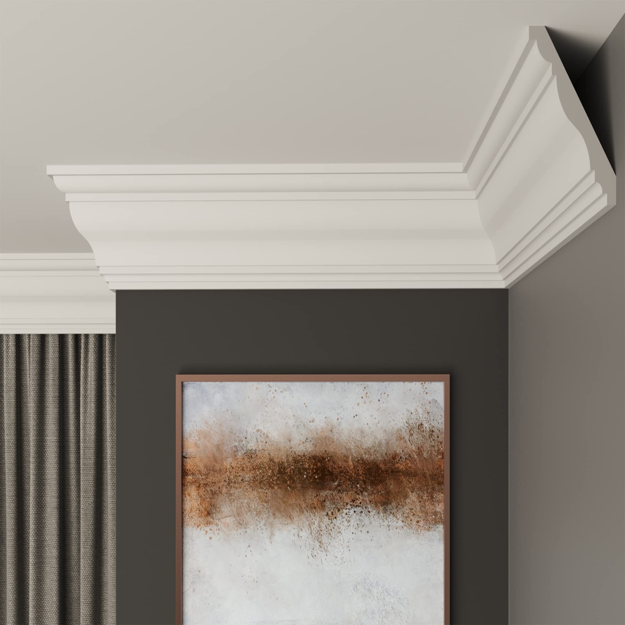 FAST DECOR Decorative Coving for Ceilings, Premium Extruded Polystyrene Cornice Coving, Lightweight Ceiling Moulding Trim, Flexible and Durable Ceiling Cornice Trim (CS17, 10M (5 Length))