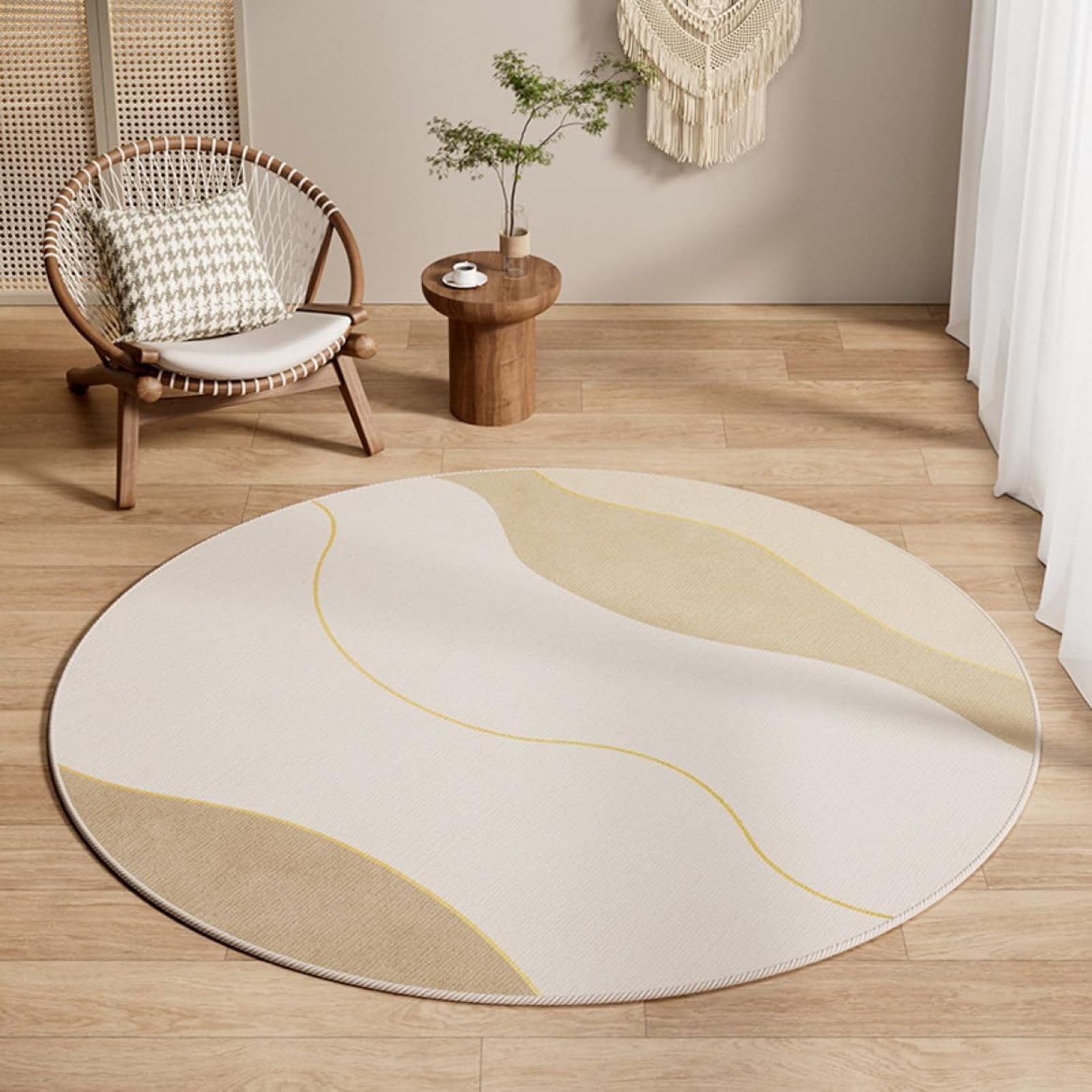 Amazon.co.jp: チェアマット 円形ラグ 洗える ラグマット カーペット