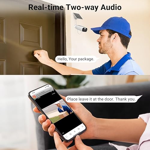 Miniatura 6 de Rraycom Cámaras de seguridad solar de 2.5 K inalámbricas para exteriores, batería WiFi de 2.45 GHz, sistema de cámara de seguridad alimentada por