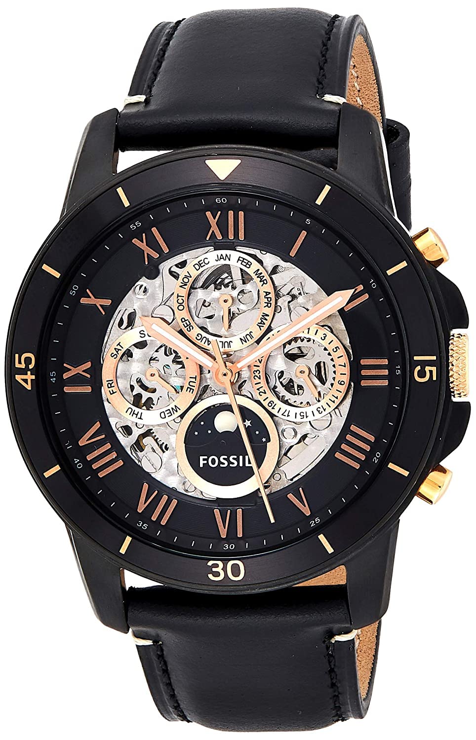 FossilGrant Skeleton Dial Automatic Mens Multifunction Watch - ME3138 (B0BRQWJZNB) Amazon Price History, Amazon Price Tracker