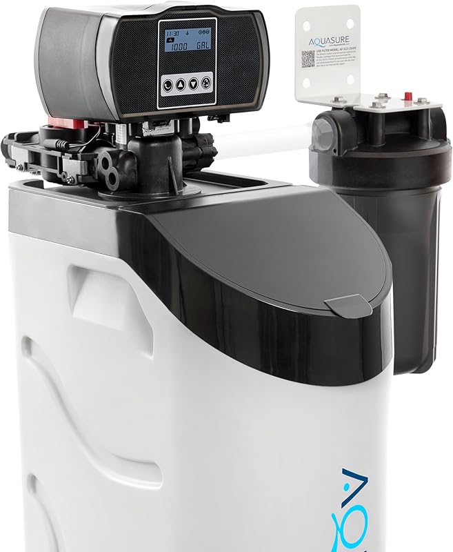 Aquasure Harmony Lite All-in-One 34,000 Grains Whole House Water Softener with Pleated Sediment Pre-Filter System | Reduces Hardness and Improves Water Quality | for 1-3 bathrooms