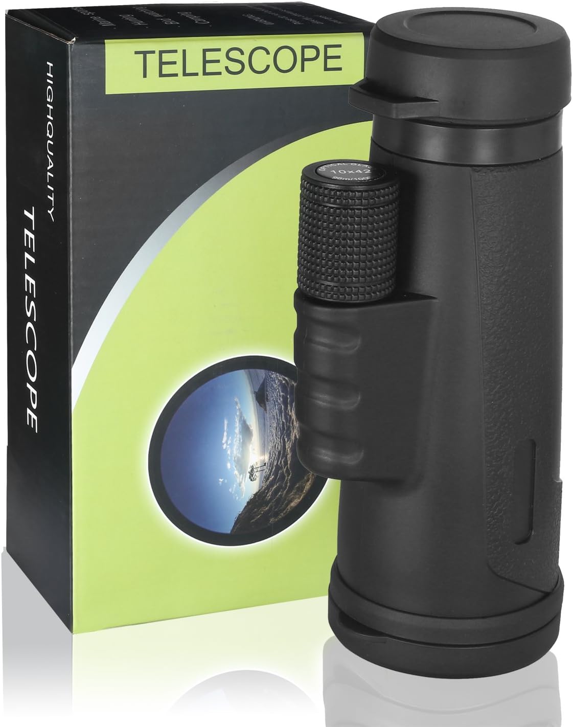 High Power 10X42 HD Eyepiece Monocular Telescope with Phone Clip and Tripod, Dual Focus Adjustment and Water-resist, for Bird Watching, Hunting, Camping, Travelling, Hiking, Outdoor, Wildlife Scenery