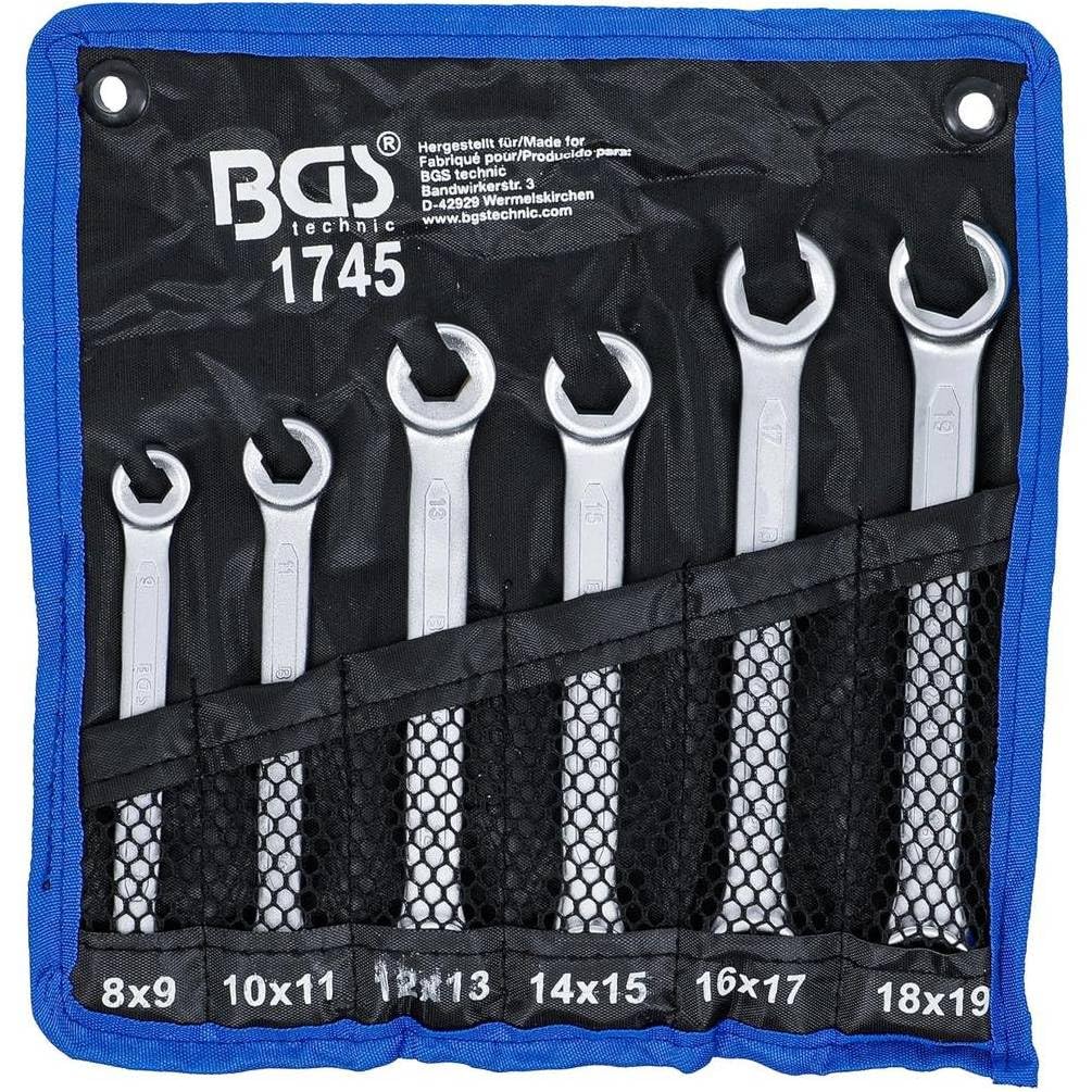 D-Work - Set di chiavi per tubo, 6 pezzi, 8 x 9 a 18 x 19 mm, in acciaio resistente, versatilità e precisione