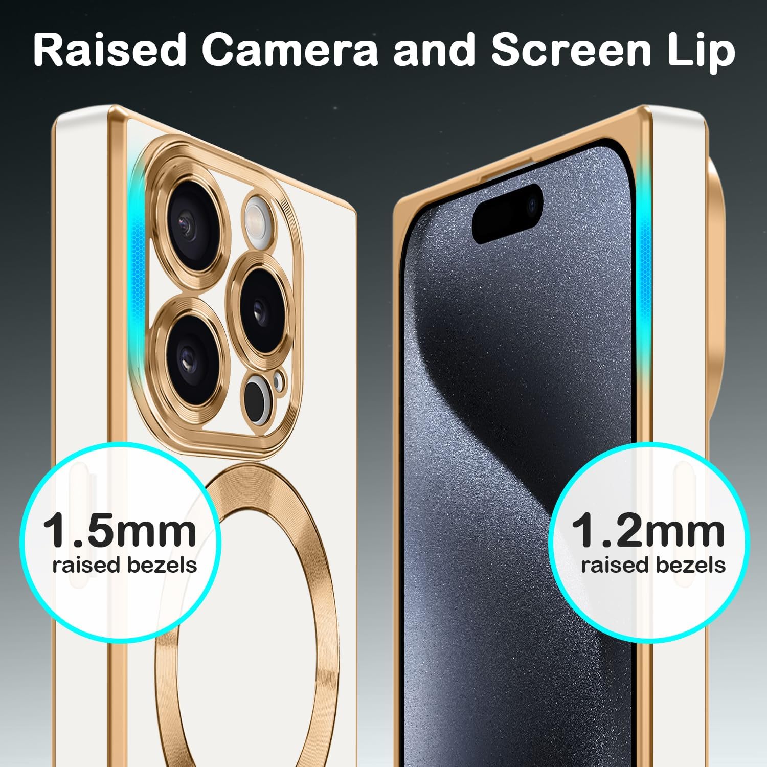 Magnetic for iPhone 15 Pro Case Compatible with Magsafe, Scartchproof Plated Soft TPU with Full-Covered Lens Support Magnetic Wireless Charging Phone Case for iPhone 15 Pro White - Image 6