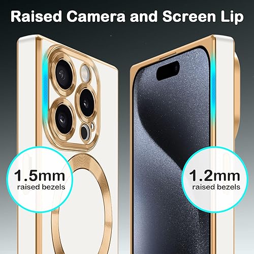 Miniatura 6 de PSIOXY Funda magnética cuadrada para iPhone 15 Pro compatible con Magsafe compatible con carga inalámbrica protección a prueba de salpicaduras TPU