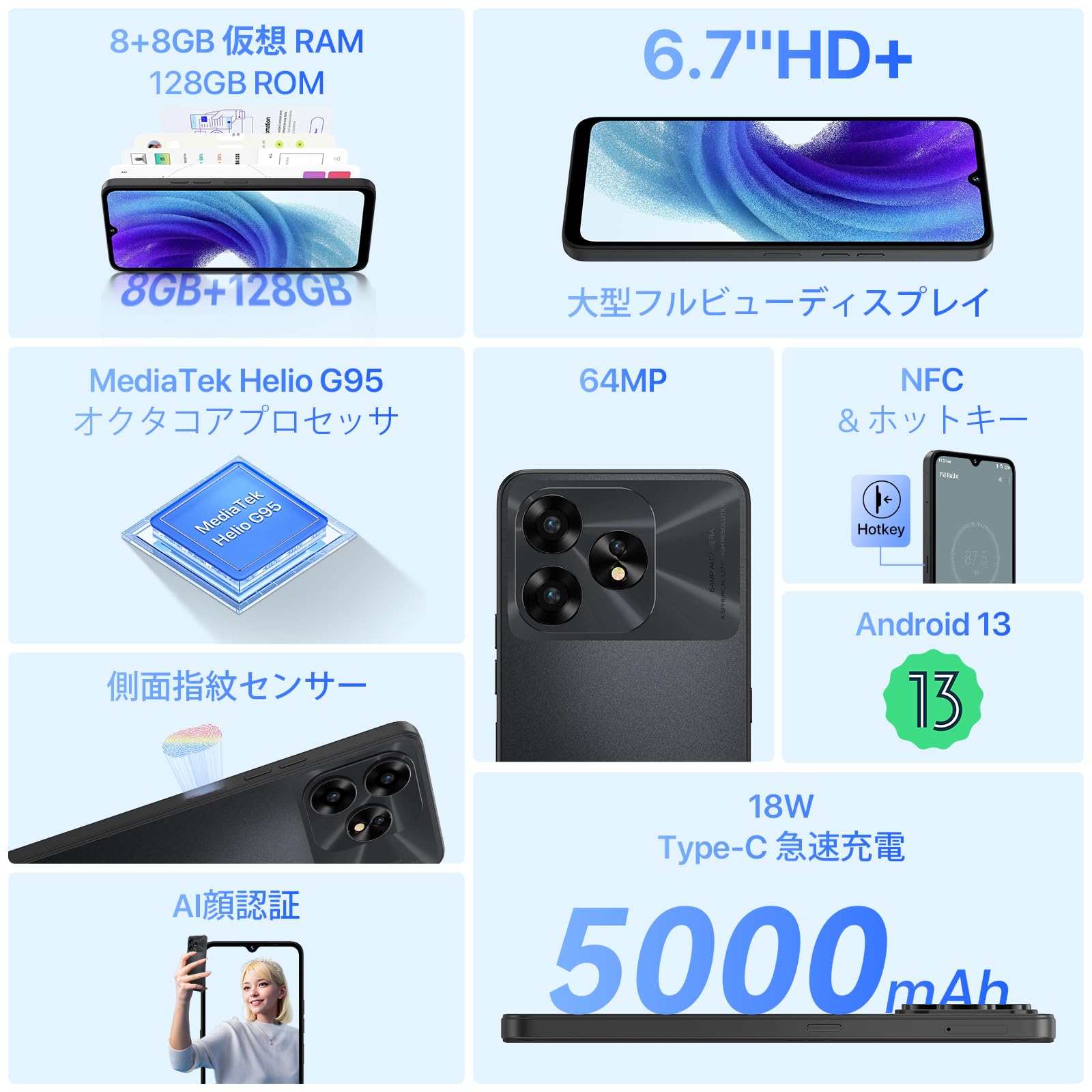 Amazon | UMIDIGI A15Tスマホ 本体 SIMフリー スマートフォン Android Amazon | UMIDIGI A15Tスマホ 本体 SIMフリー スマートフォン Android