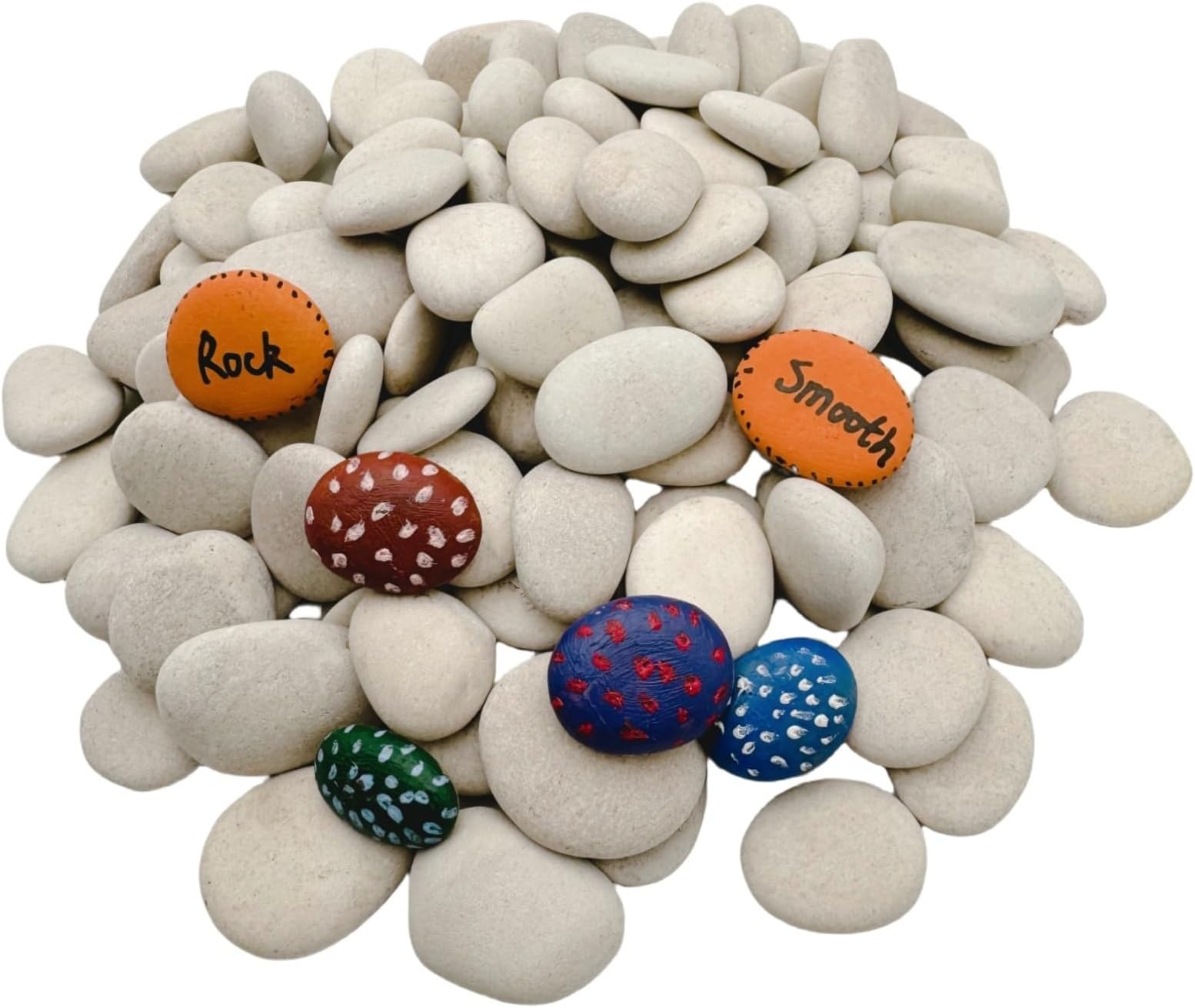 Tiny White Painting Rocks DIY Rocks for Painting Detail-Painting Smooth Surface Stones,Arts and Crafts ，1.0 to 1.5 inches ，So Small Rocks, Hand Picked for Painting Rocks (1LB)