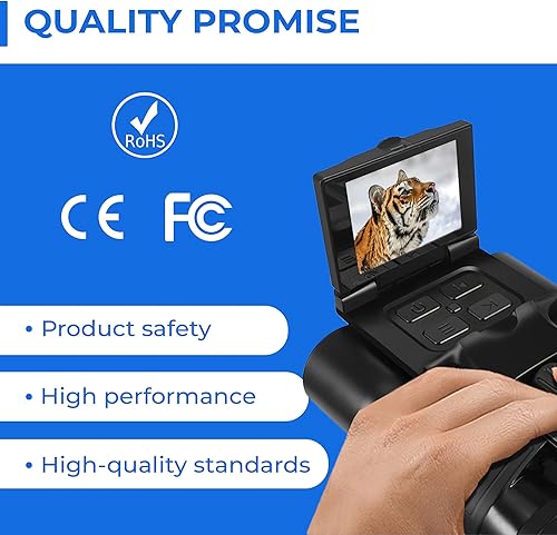 Miniatura 6 de Binoculares digitales con cámara y grabación de video, videocámara de 5MP de alta potencia de 12 x 32 para cámaras de observación de aves,