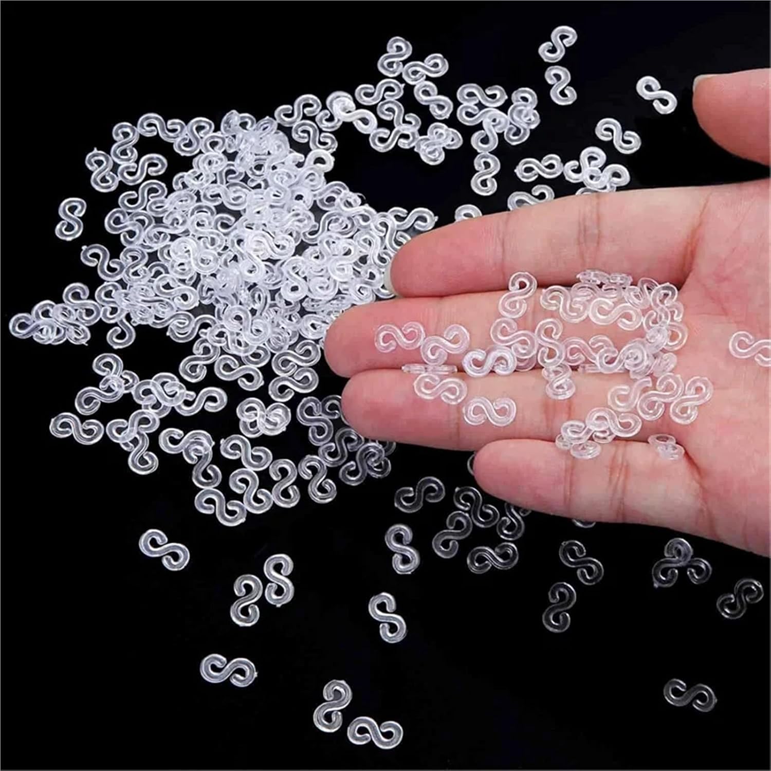 Rubber Band S Clips 5000pcs S Clips Hook Plastic Connectors Refills for DIY Charm Loom Rubber Band Bracelet Jewelry Making Supplies Accessories Gift(Clear)