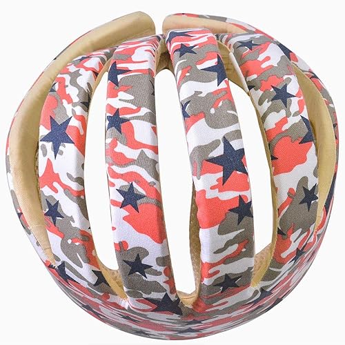 Miniatura 5 de Huifen Casco de bebé, casco ajustable para niños, para aprender a caminar, jugar al bebé, para gatear y caminar (rojo colorido)