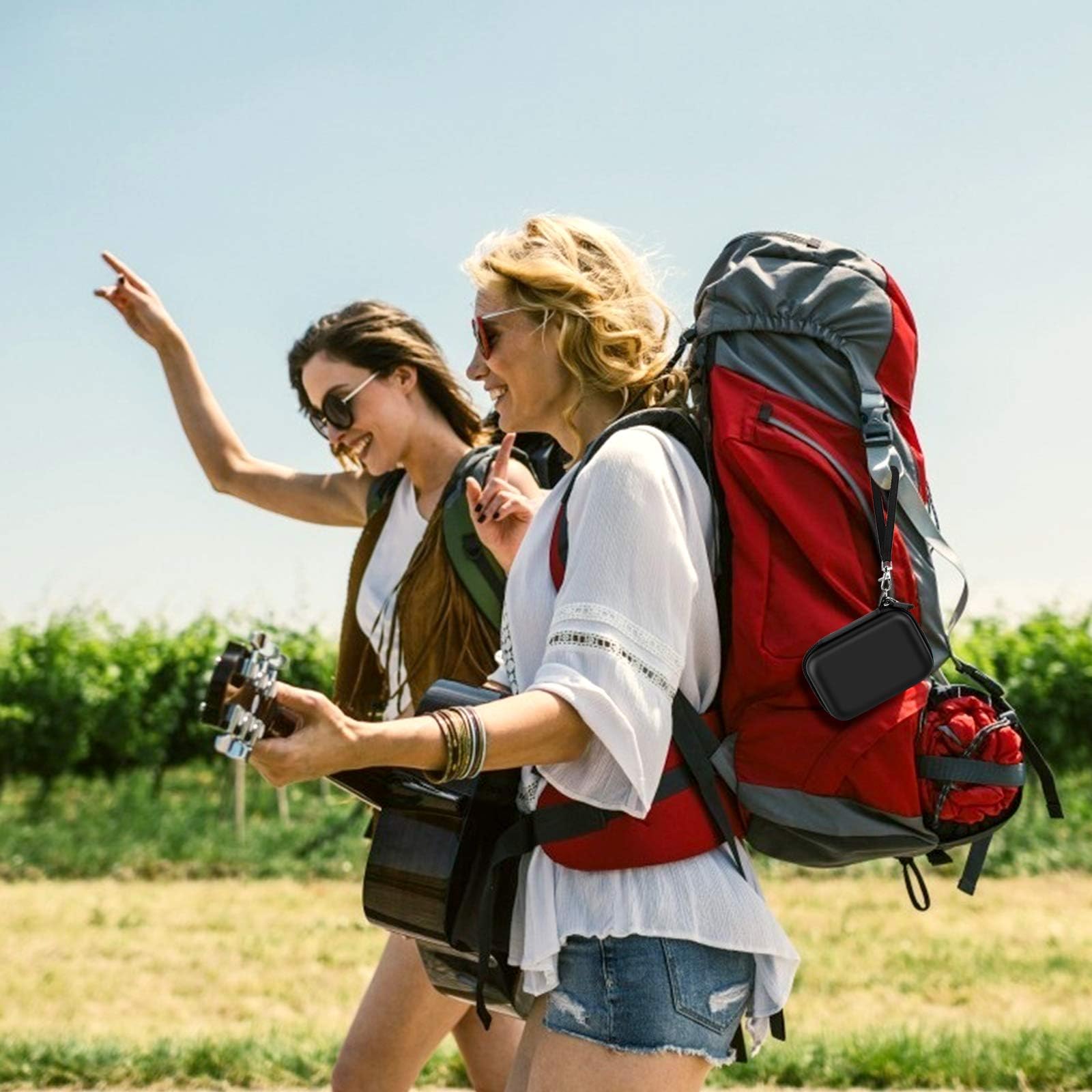 70+ Guitar Pick Holder Case for Fender for JIM DUNLOP for D'Addario Acoustic Strings, Universal Pick Organizer for Capo, String Winder, Bridge Pins, Accessory Kit for Guitars Player Music Lover -Black