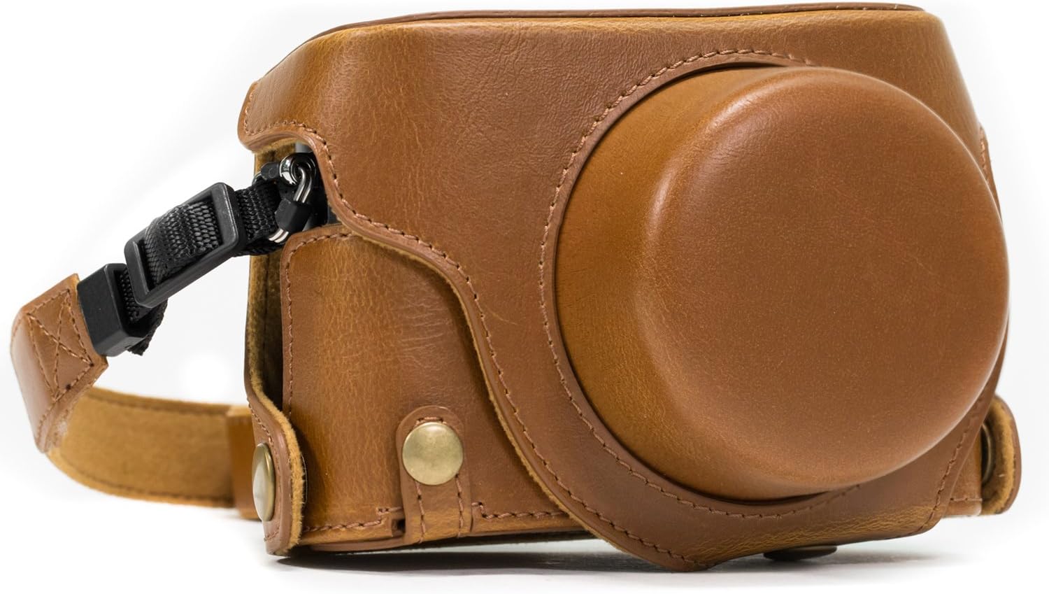 MegaGear Ever Ready Protective Leather Camera Case, Bag for Panasonic LUMIX LX100, DMC-LX100 Camera (Light Brown) (Model: MG663)